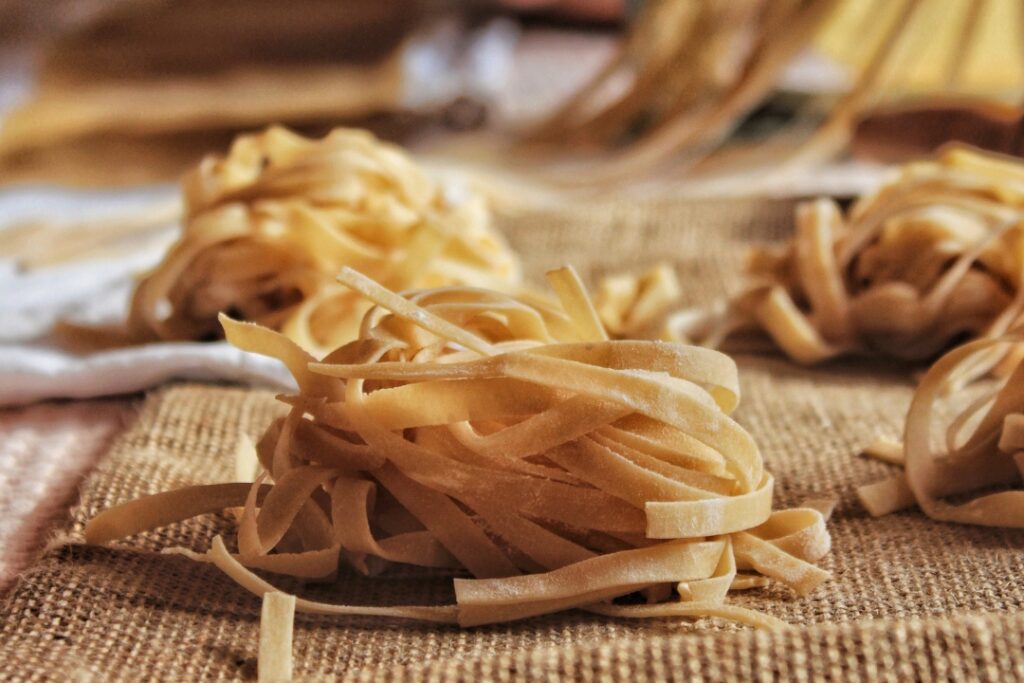 "three types of fresh pasta and gelato by Alessandro Iovine"